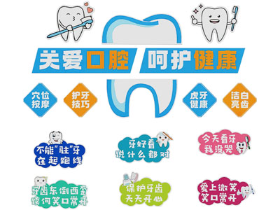 口腔诊所装饰画 打卡墙