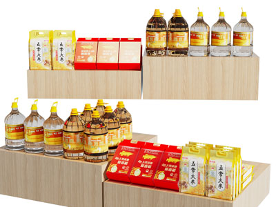 现代粮油地堆 摆台 展台