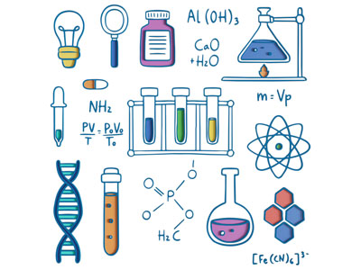 现代化学分子符号墙饰