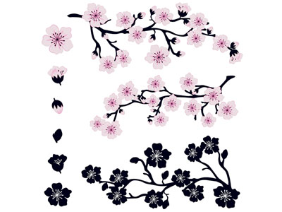 现代桃花剪影