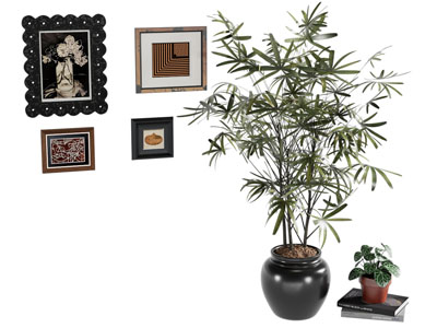 法式装饰挂画 盆景盆栽植物