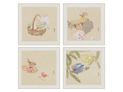宋氏挂画 国画 工笔画 写意装饰画 没骨画 挂画组合 水