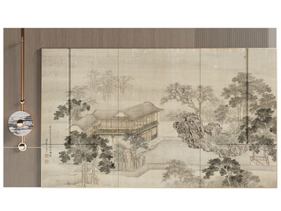新中式玄关背景墙