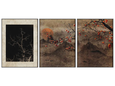中古风装饰画 肌理画 艺术画