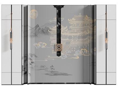 新中式玄关背景墙
