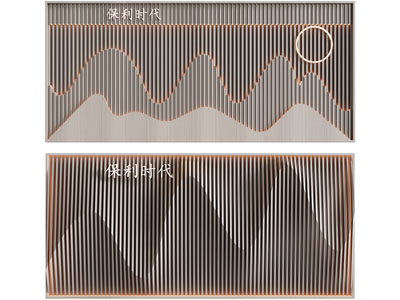 新中式格栅背景墙