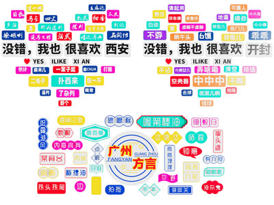 网红墙饰标语 网红方言墙饰 网红拍照墙