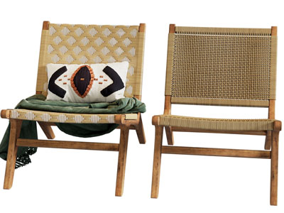北欧新中式藤编休闲椅子