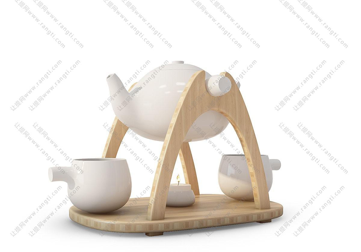 韩式瓷器茶具、木架装饰品