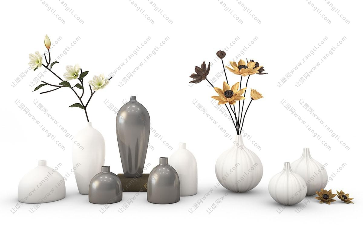 荷花、类似百花虎眼万年青的花瓶花卉