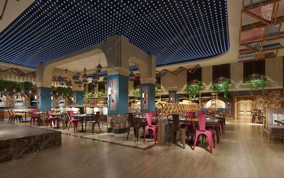 充满中东异域风情的工业风餐馆饭店