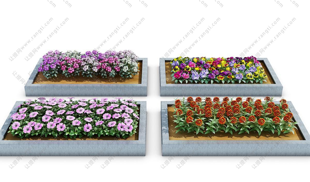 长方形花池花草花卉庭院园艺小品
