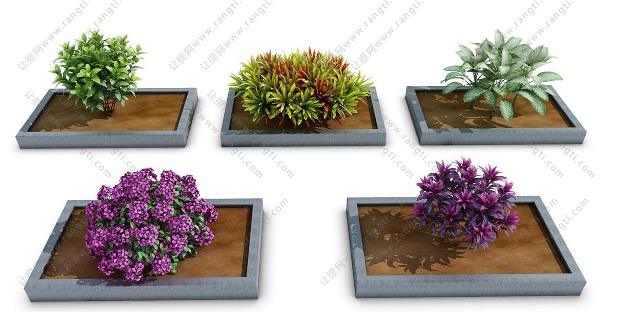 方形花池花卉庭院园艺小品