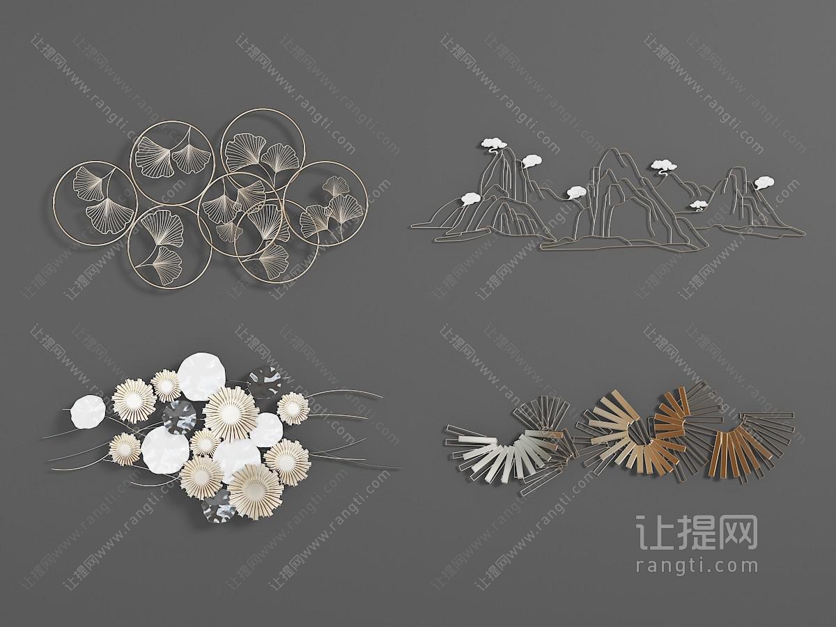 新中式银杏叶金属挂件饰品
