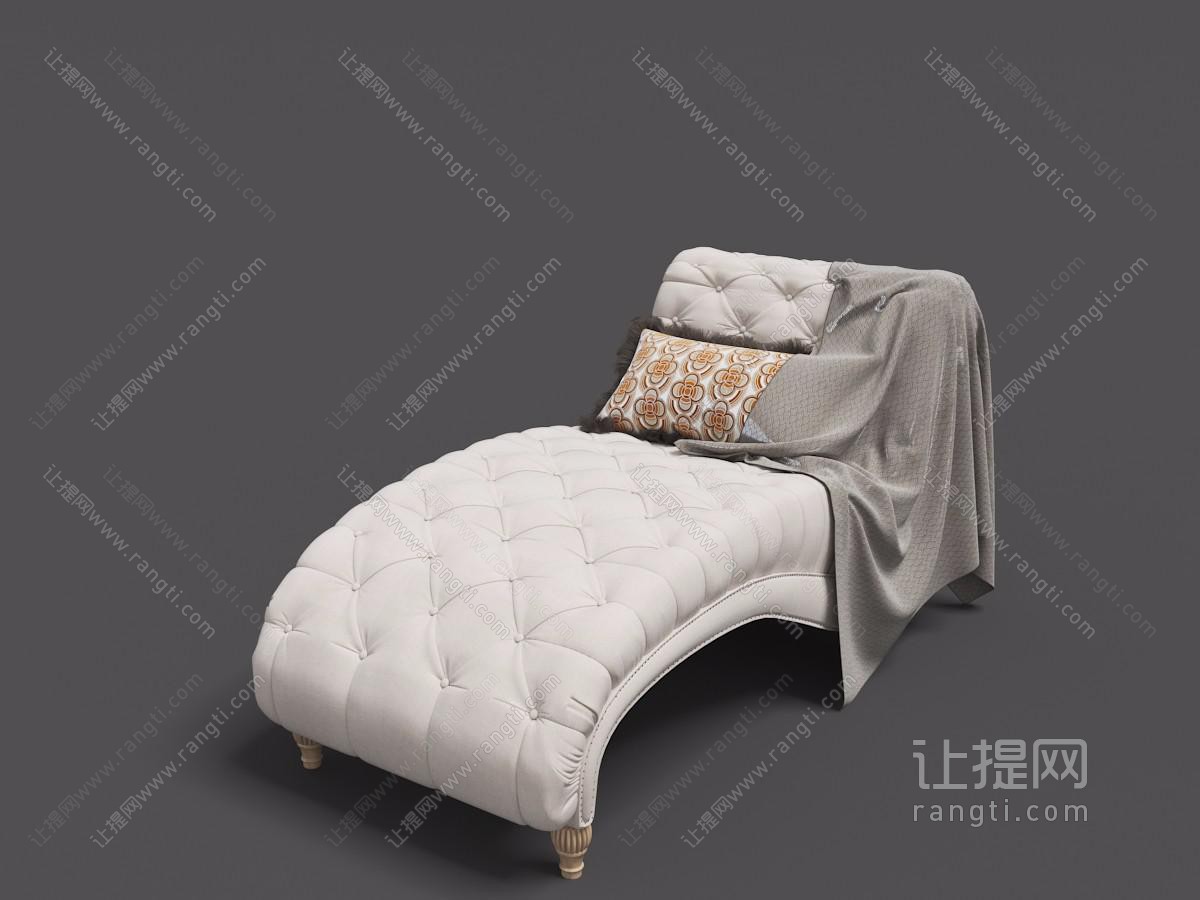 欧式菱形软包美人榻、躺椅