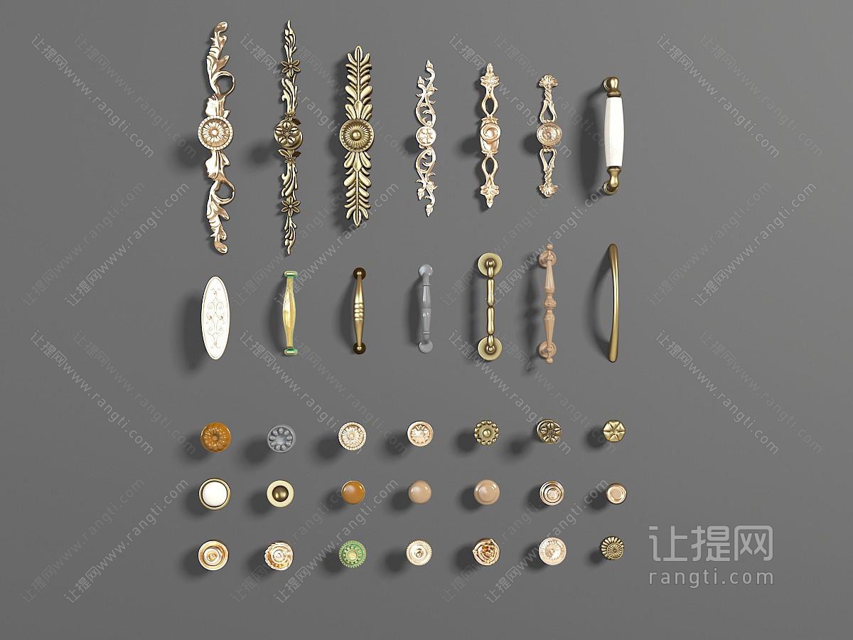 欧式雕花拉手五金构件