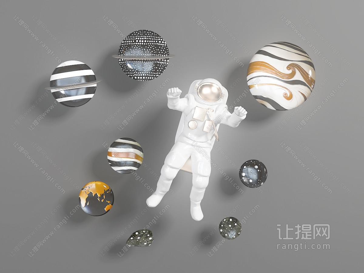 航空飞行员和行星墙面装饰