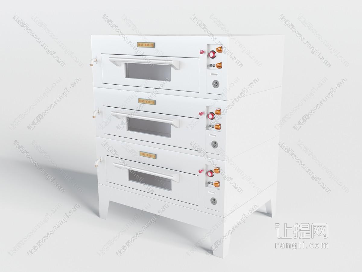 现代白色商用三层烤箱