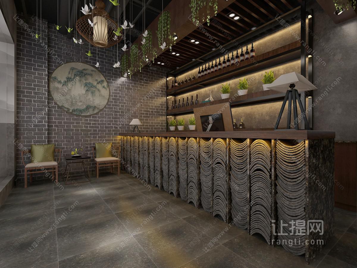 中式餐饮饭店前台