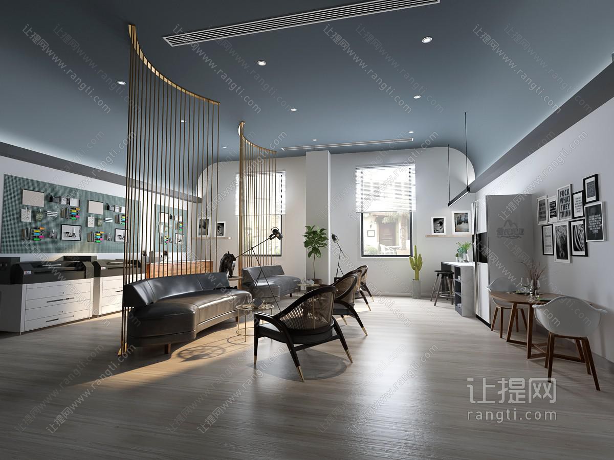 北欧打印印刷店接待区洽谈区