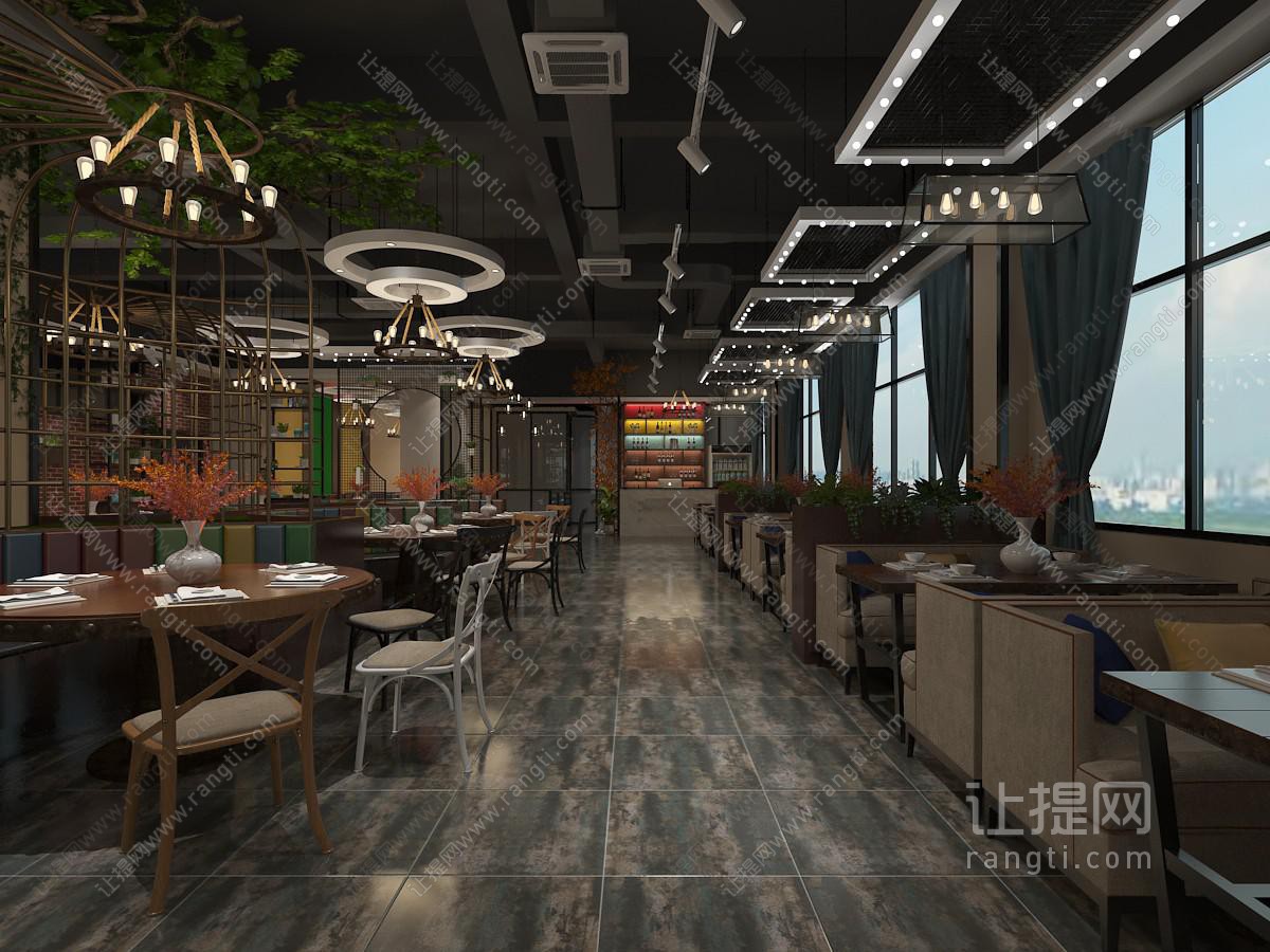 工业风餐馆饭店小吃店
