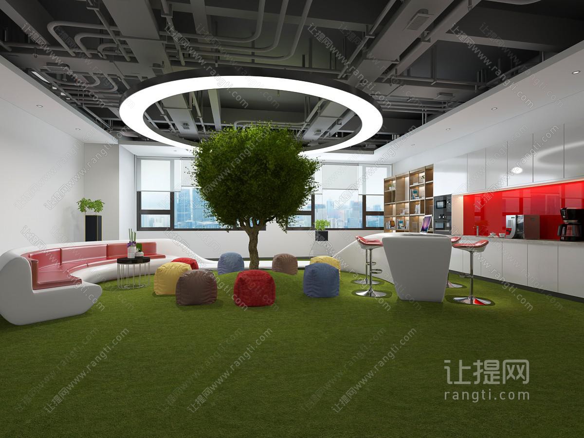 工业风茶水间水吧休息区