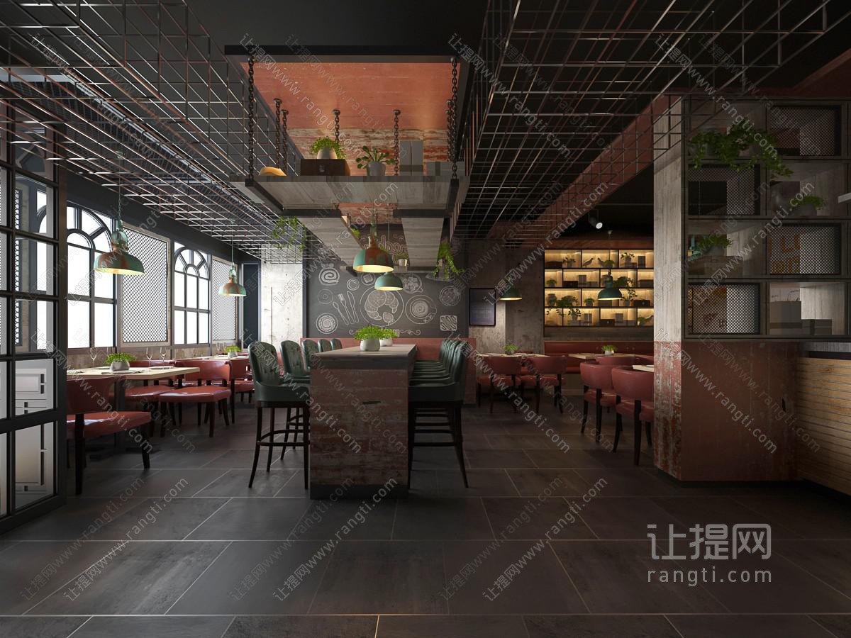 工业风咖啡厅餐馆饭店