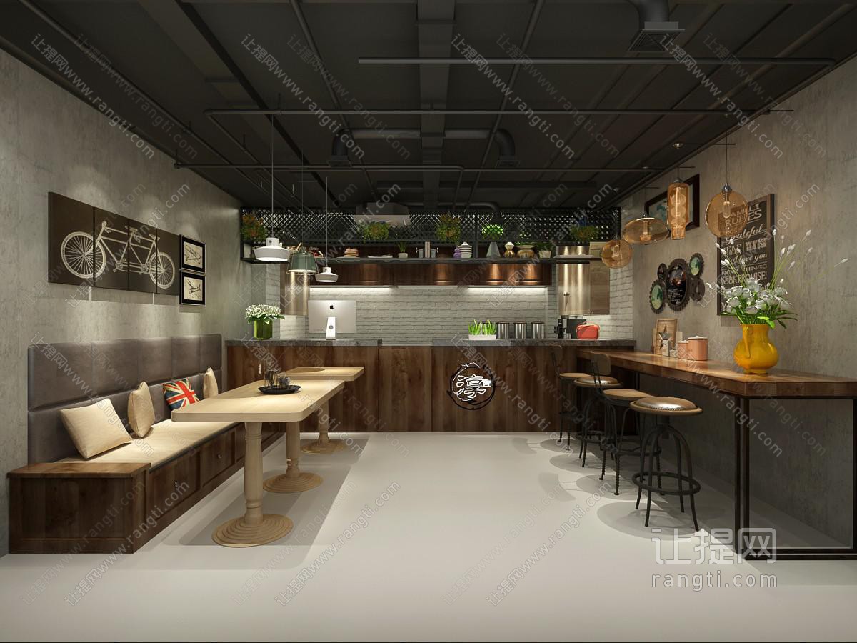 工业风奶茶店饮品店