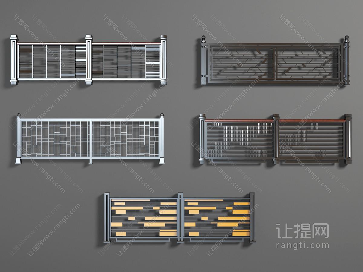 现代黑色金属护栏、栏杆