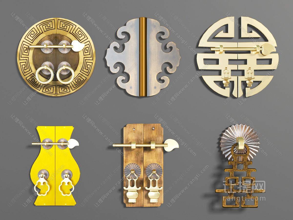 中式金属大门拉手