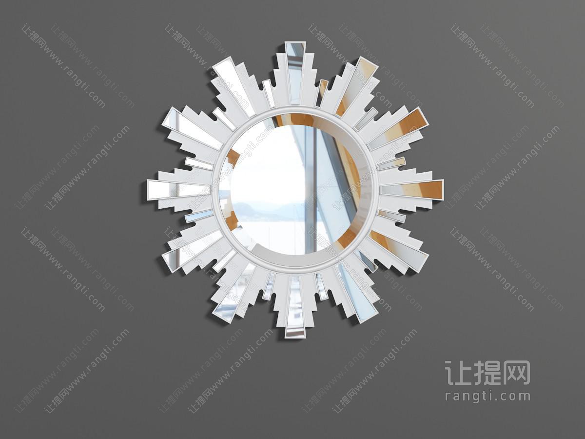 现代雪花造型的不锈钢装饰镜子