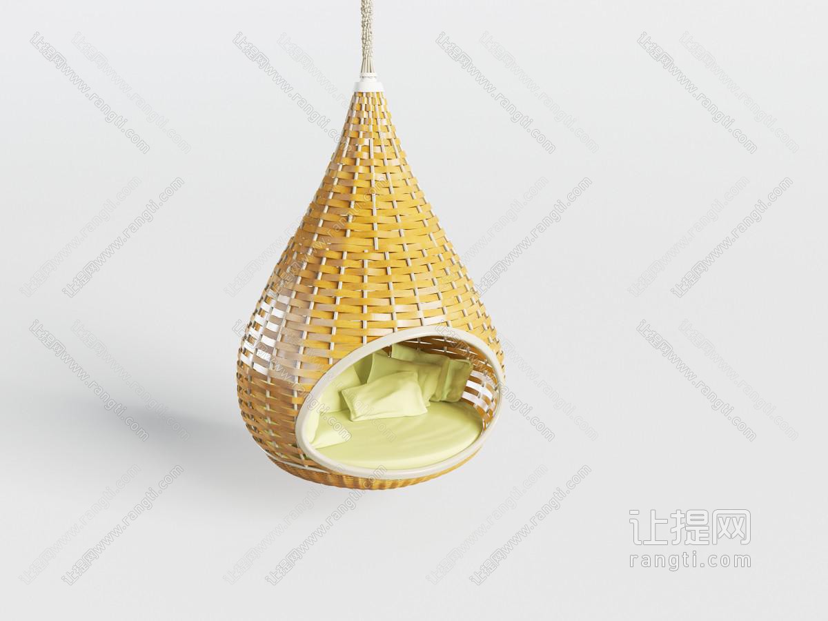 东南亚藤编水滴造型的吊椅