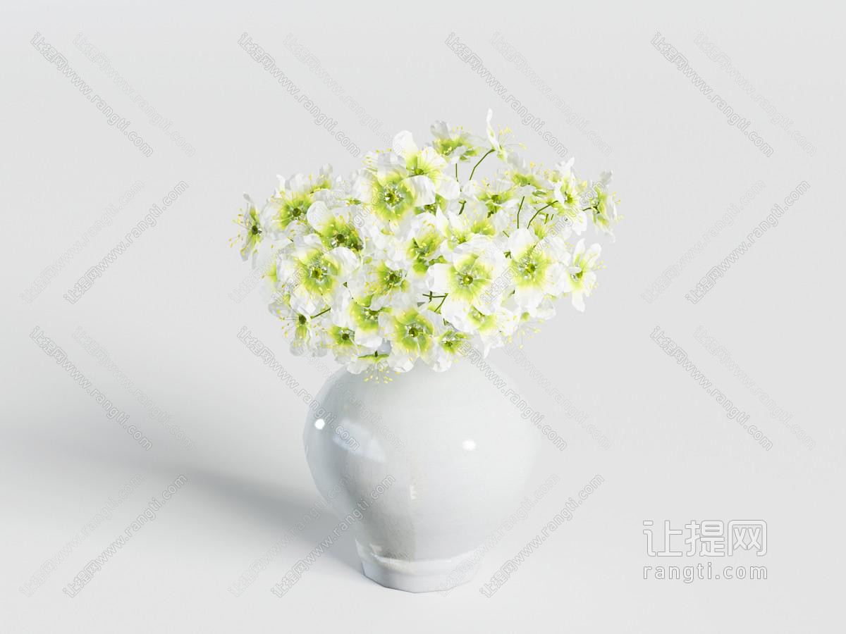 中式陶瓷花瓶花卉