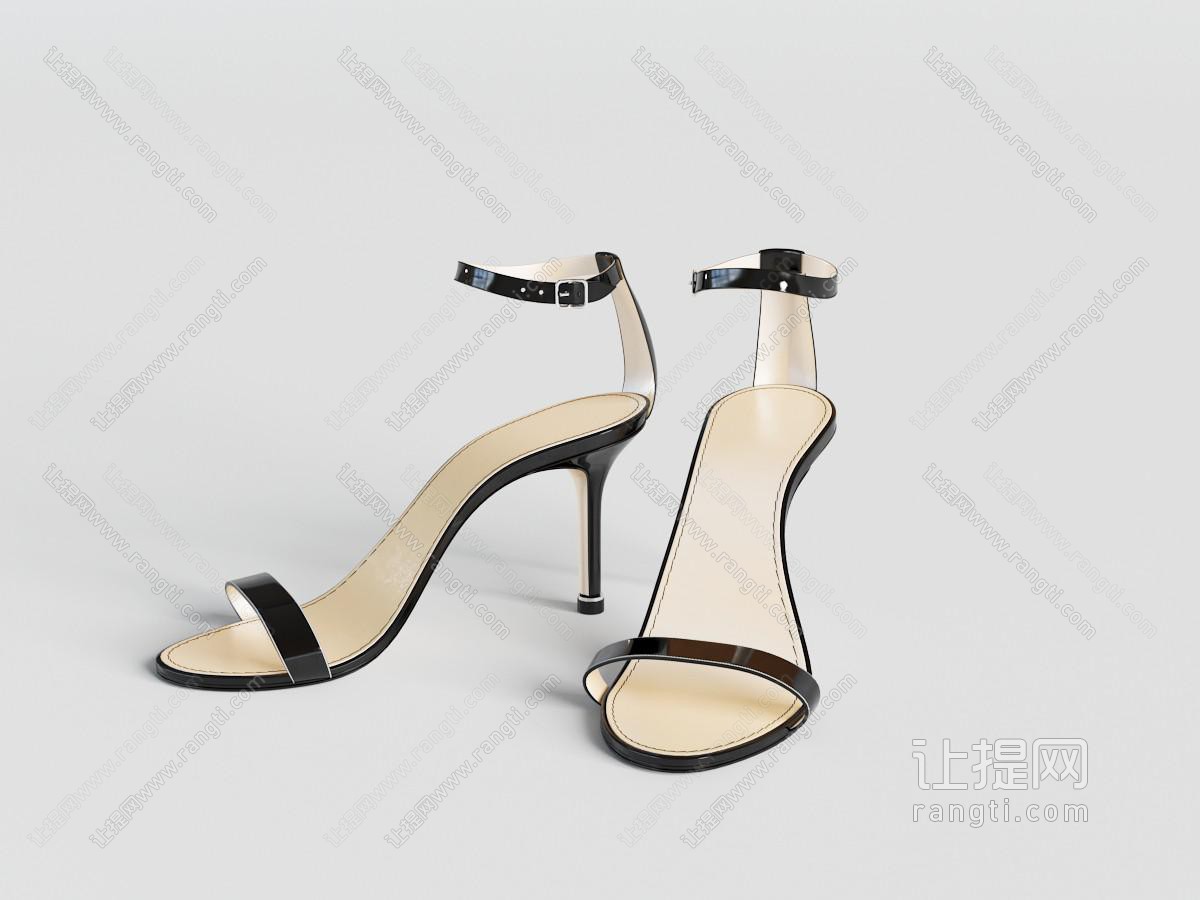 一字型高跟女士凉鞋