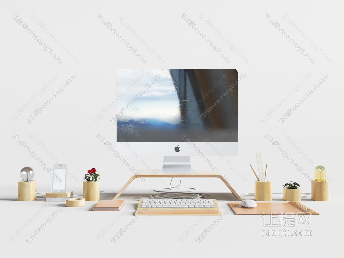 新中式液晶显示屏、键盘电脑