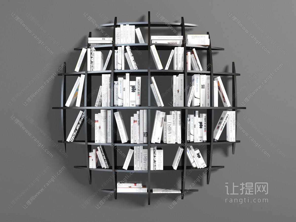 后现代贴墙、挂墙的书架