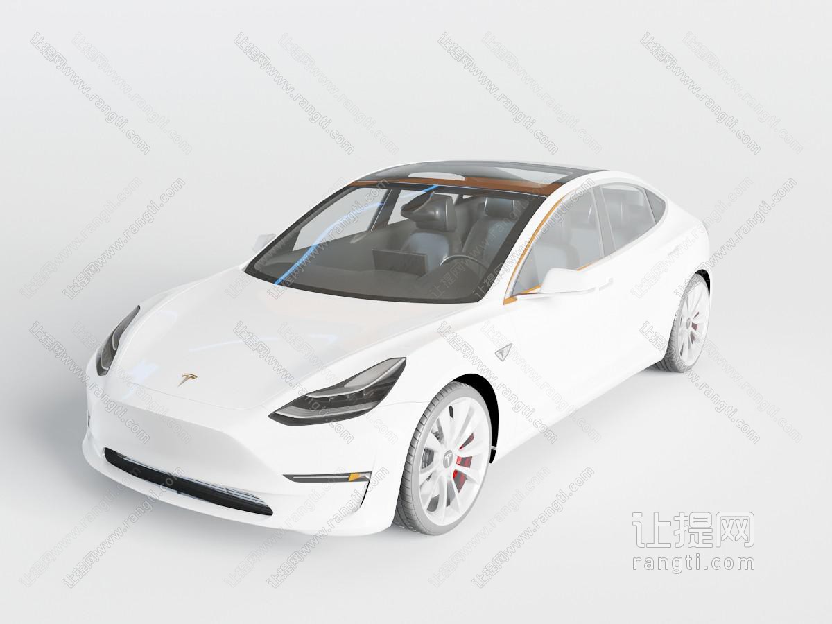 现代白色特斯拉电动汽车