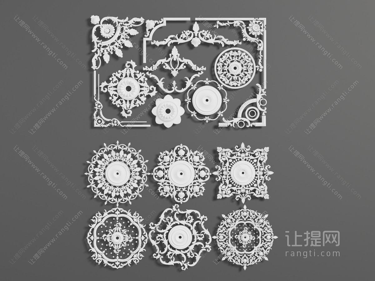 欧式雕花石膏线灯盘