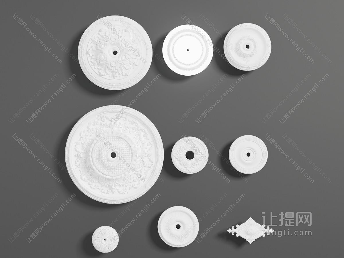 欧式雕花石膏灯盘