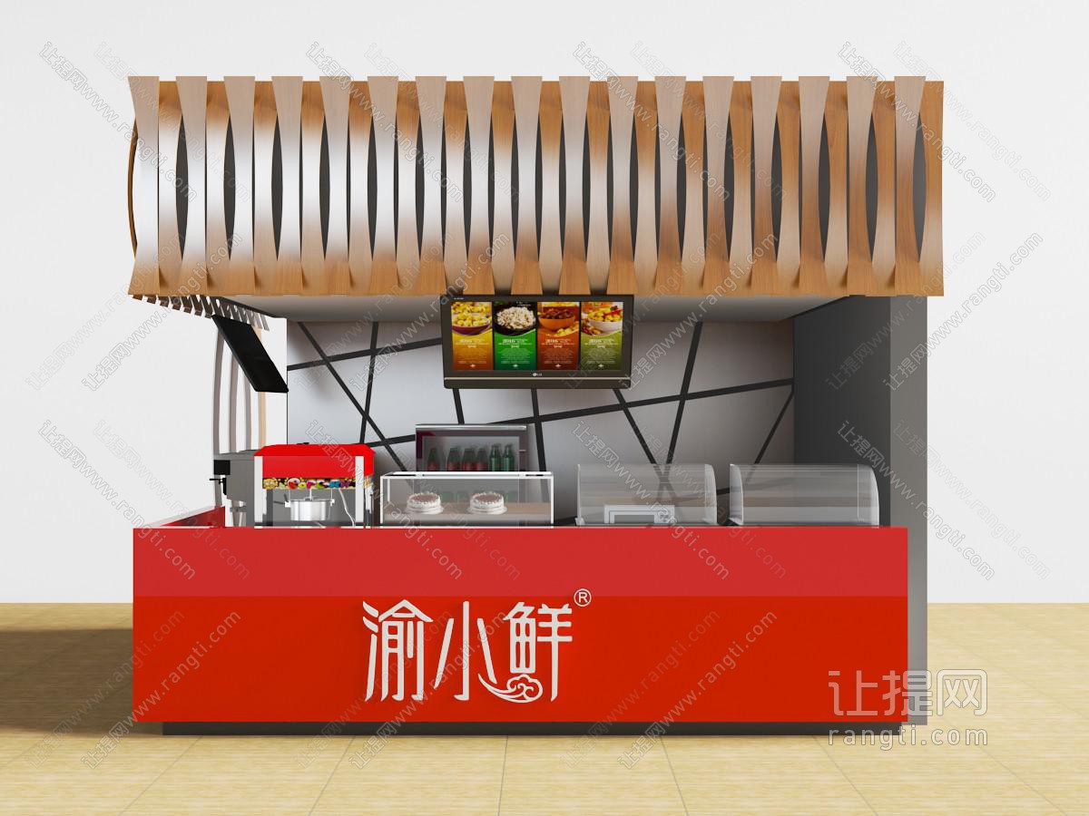 现代烧烤小吃饮料摊位
