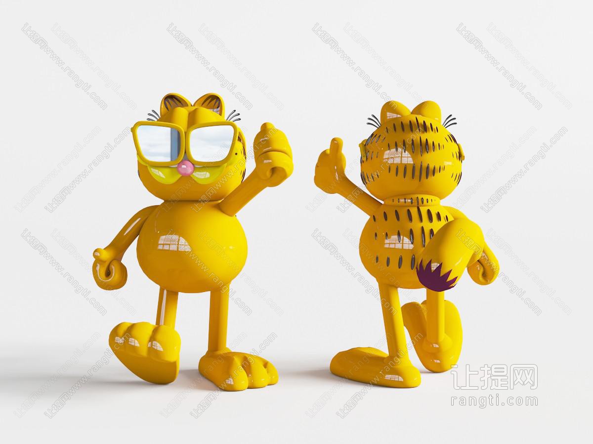 翘着大拇指的加菲猫儿童玩偶玩具