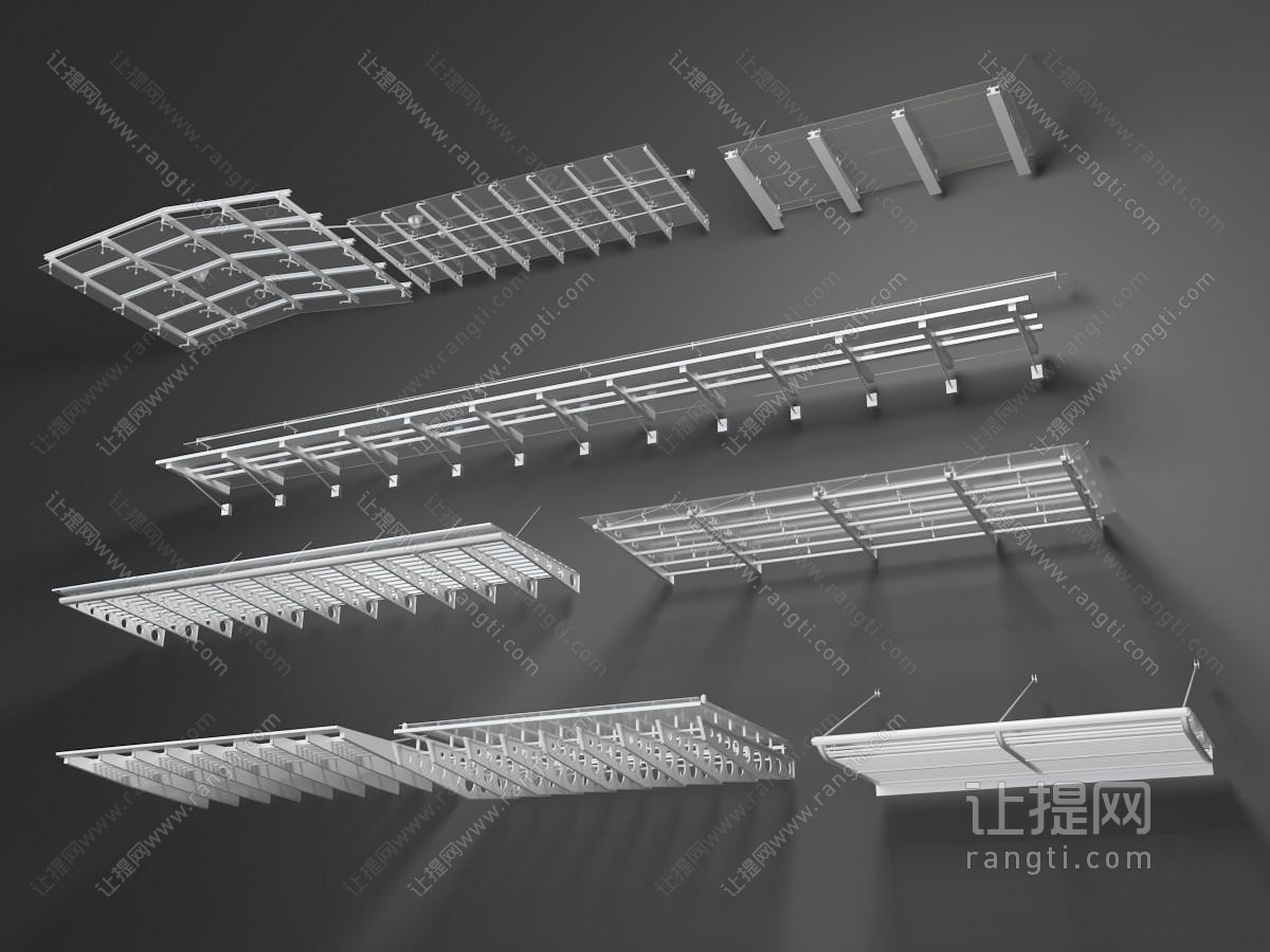 现代金属框架的雨棚