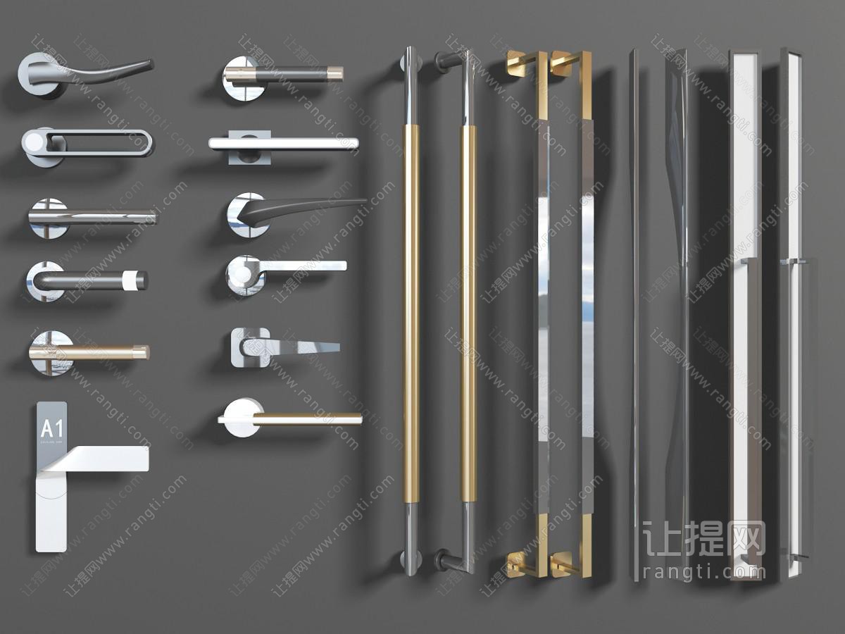 新中式北欧门把手拉手