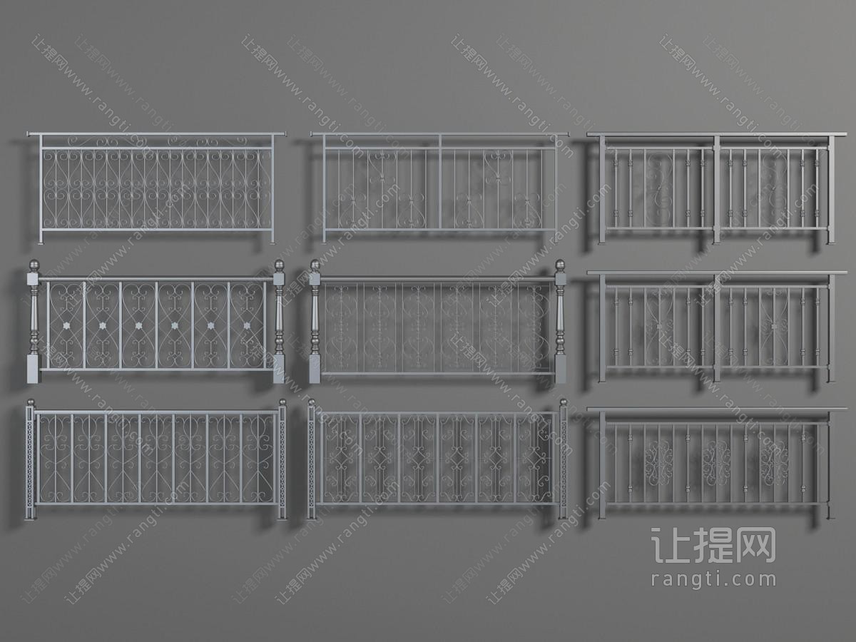 美式黑色金属栏杆护栏
