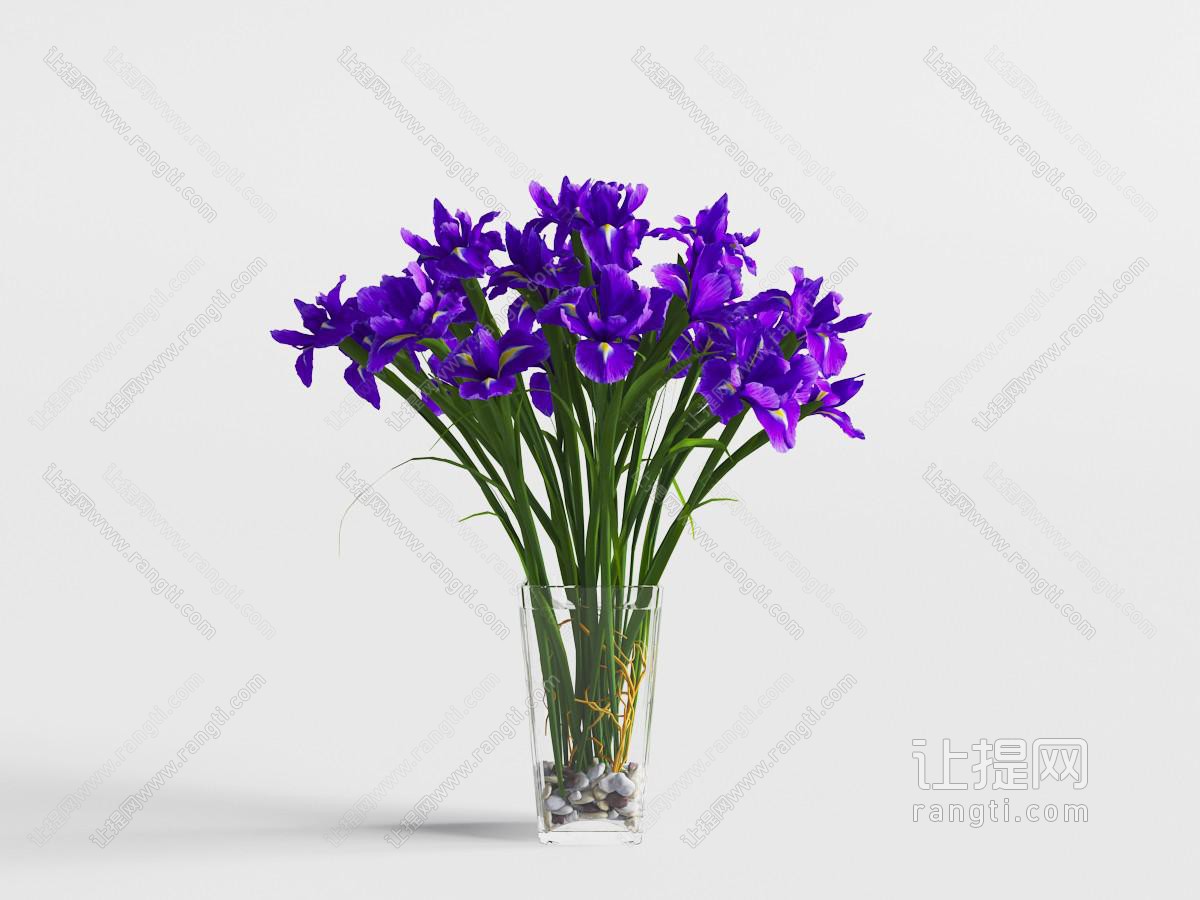 现代玻璃花瓶花卉
