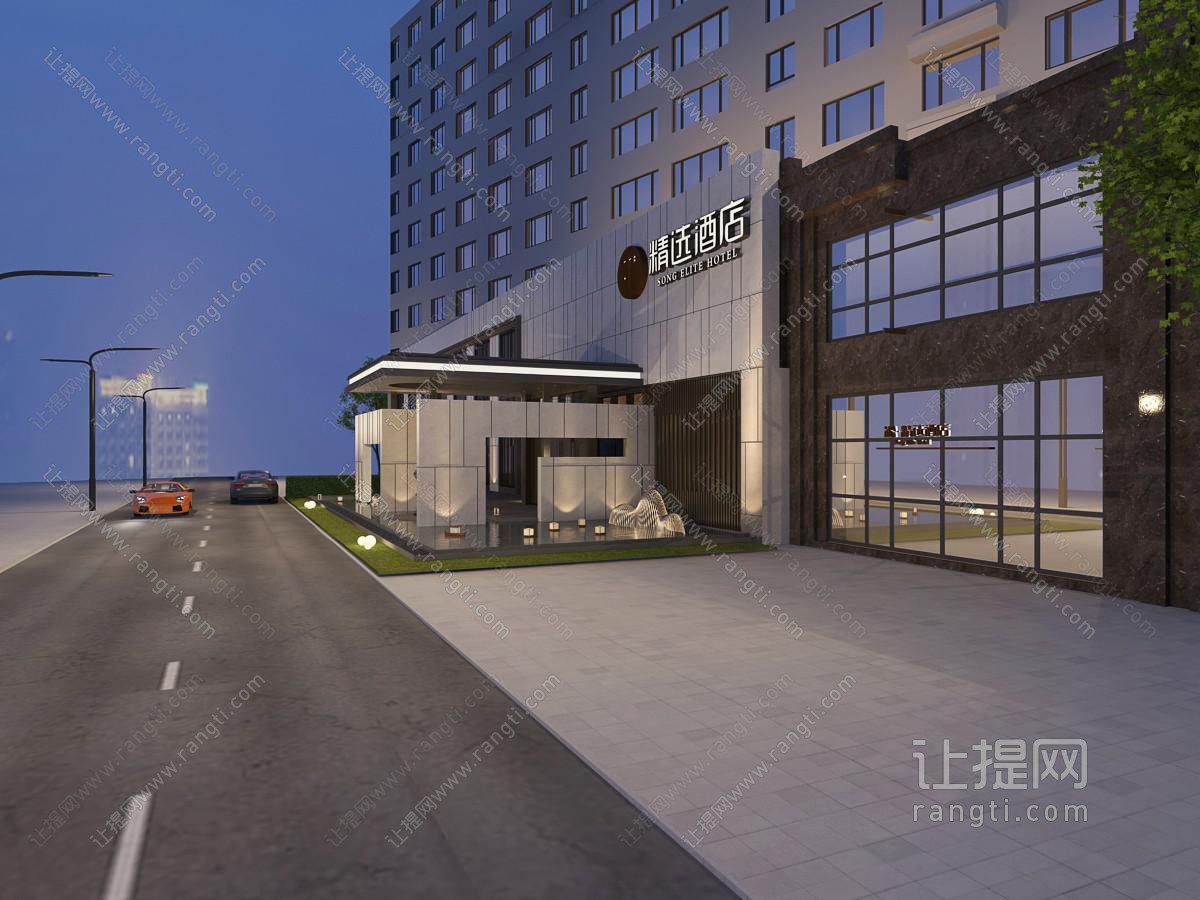 后现代酒店门头