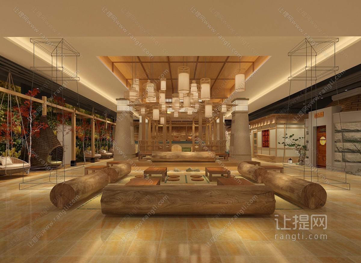 日式仿古餐馆饭店