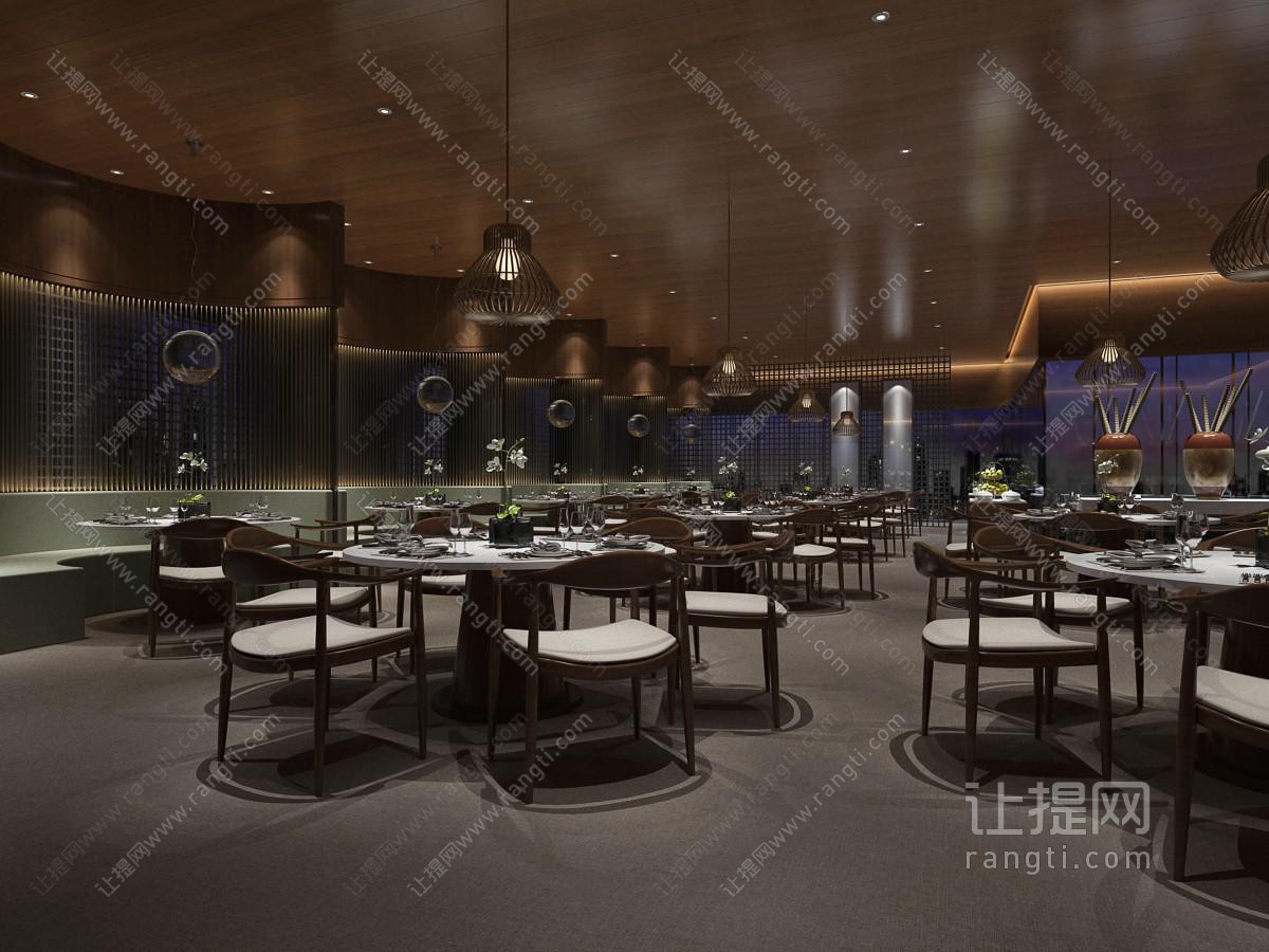 北欧餐馆饭店酒店就餐区
