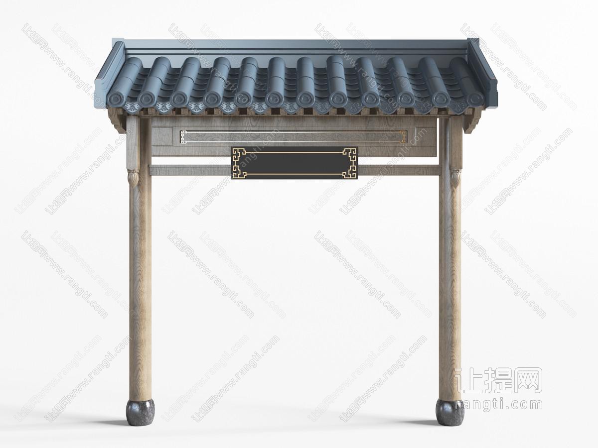 中式仿古建筑实木大门
