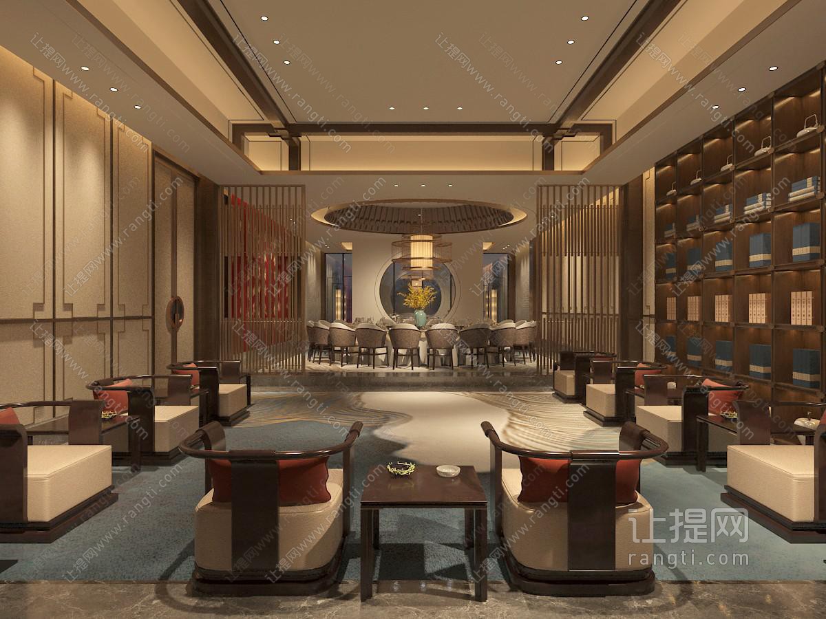 新中式酒店贵宾厅接待室包间包厢